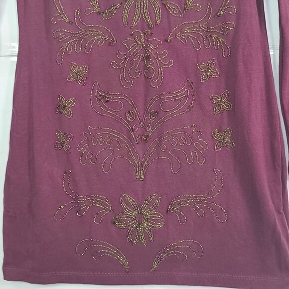 Free People Lady in Waiting Beaded Embellished Burgundy Body Con Mini Dress M - Picture 3 of 10